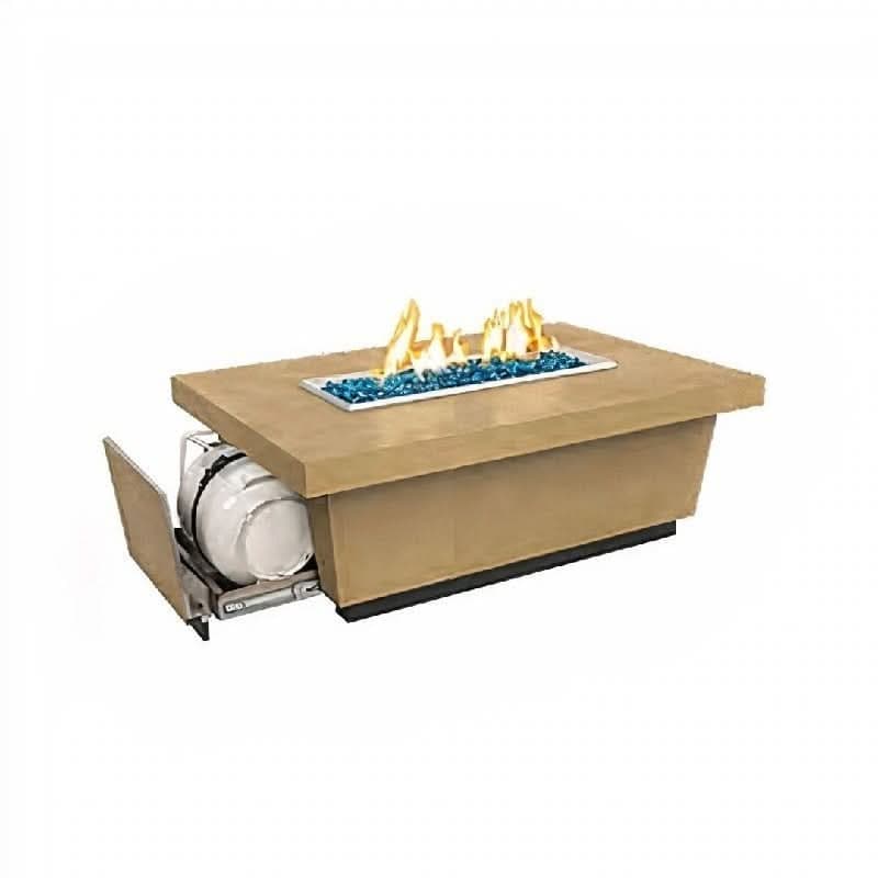 American Fyre Designs 18 1/2 Inch Contempo Rectangle Propane Gas Drawer Tank Firetable, Smoke- 785-SM-11-M4PC