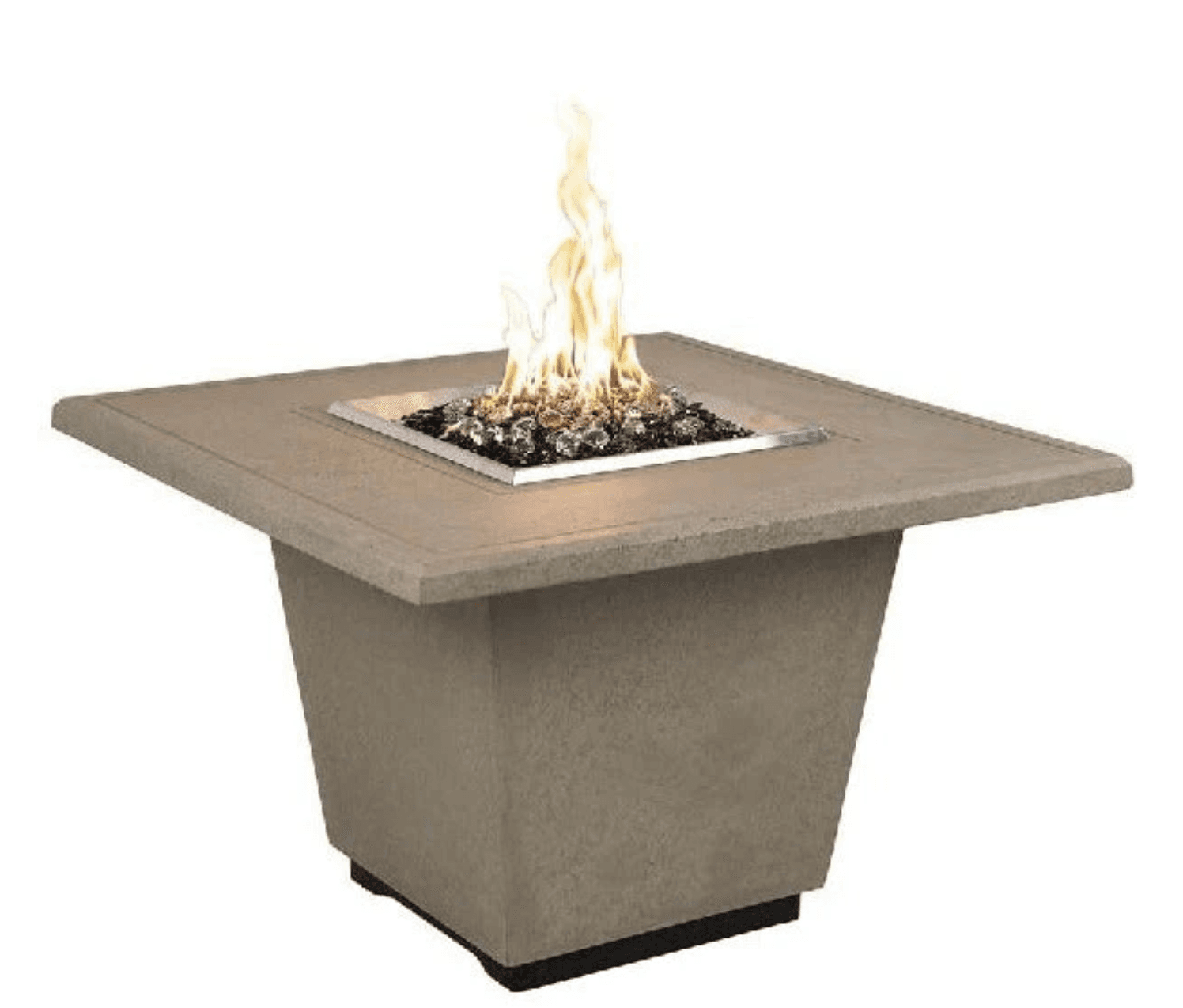 American Fyre Designs Reclaimed Wood 24 Inch Cosmo Square Firetable, French Barrel Oak, Propane Gas- 640-BA-FO-M2PC
