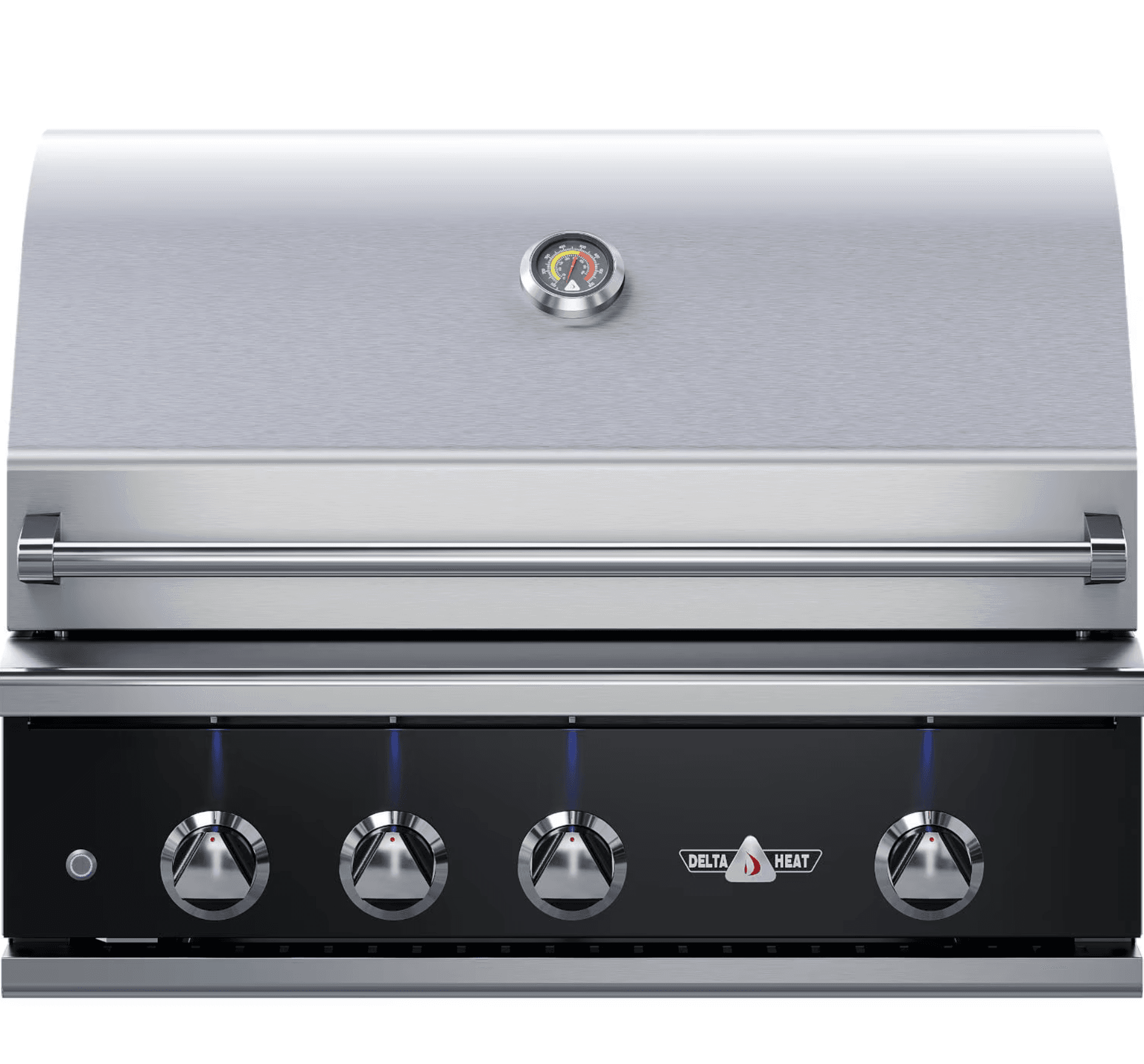 Delta Heat 38-Inch 3-Burner Built-In Natural Gas Grill w/ Rotisserie & Sear Zone - Black Control Panel - DHBQ38RS-KN