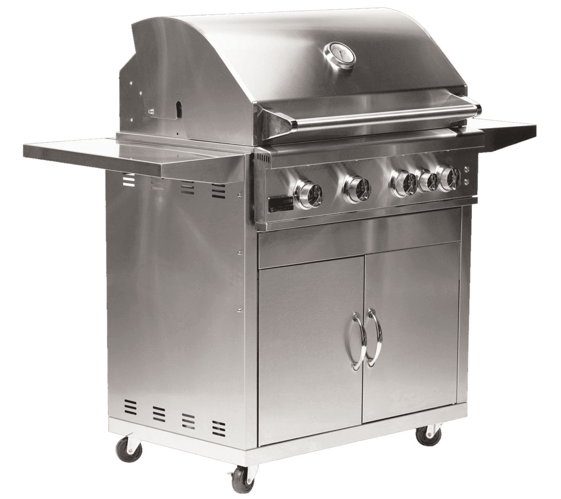 Broilmaster B-Series Deluxe 32-Inch Stainless Steel Freestanding Natural Gas Grill with Rear Infrared Burner - Marine Grade- BSB324MGN+BSACT32