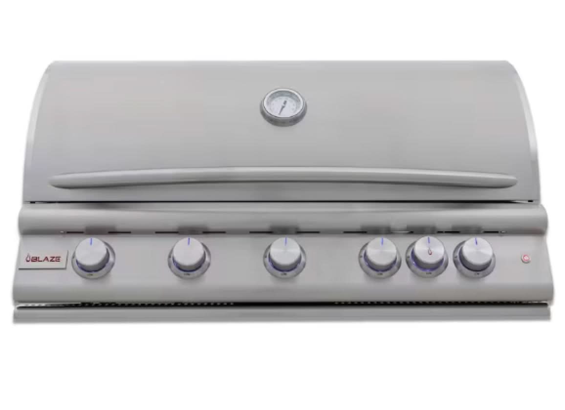 Blaze Premium LTE+ 40-Inch 5-Burner Built-In with Rear Infrared Burner & Lift-Assist Hood - BLZ-5LTE3