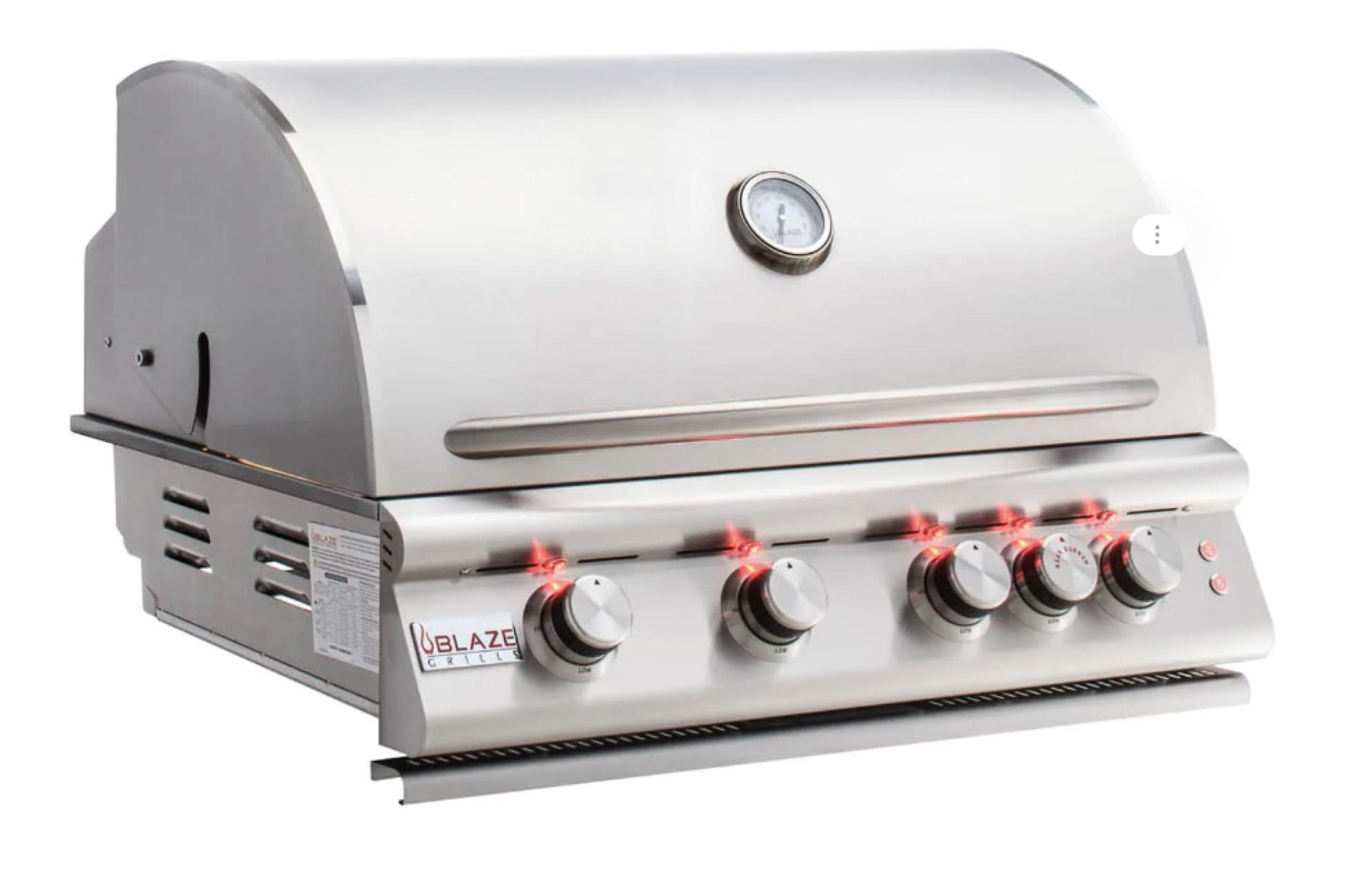 Blaze Premium LTE3 Marine Grade 32" 4-Burner Gas Grill with Rear Infrared Burner & Grill Lights - BLZ-4LTE3MG-NG