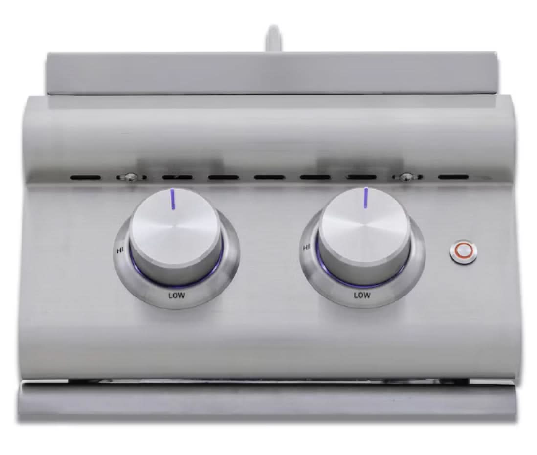 Blaze Premium LTE+ Natural Gas Stainless Steel Double Side Burner W/ Lid - BLZ-SB2-LTE3-NG