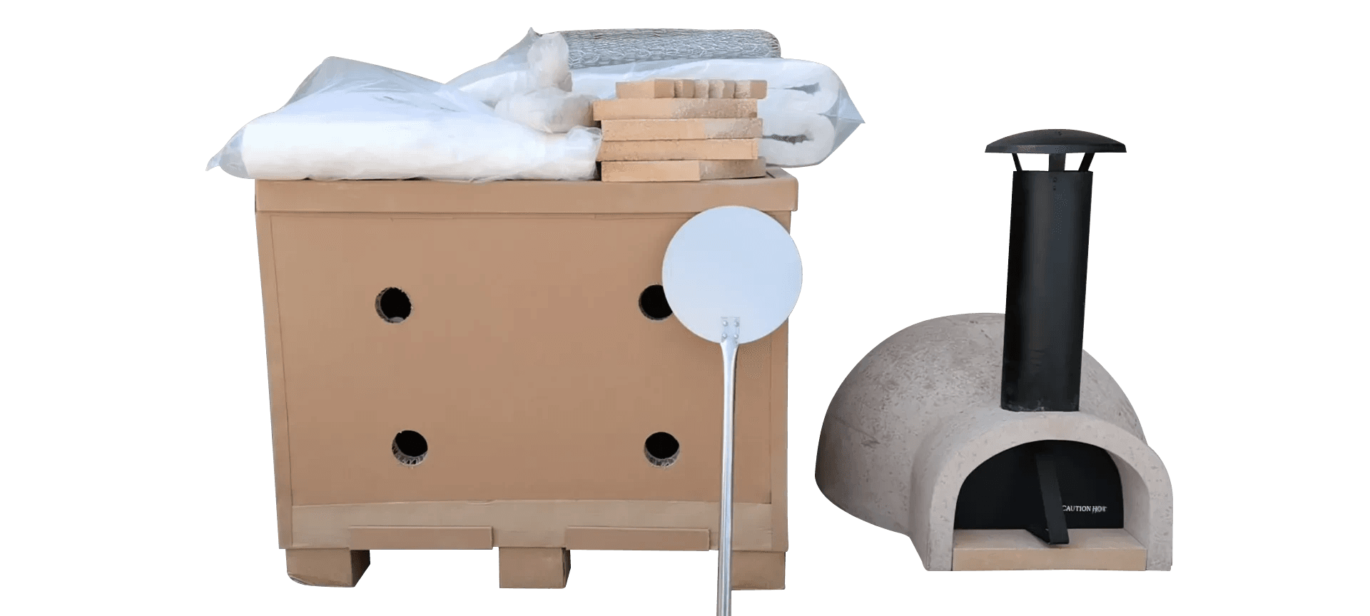 WPPO DIY Kit Includes Stainless Steel Flue & Black Door - WDIY-AD70