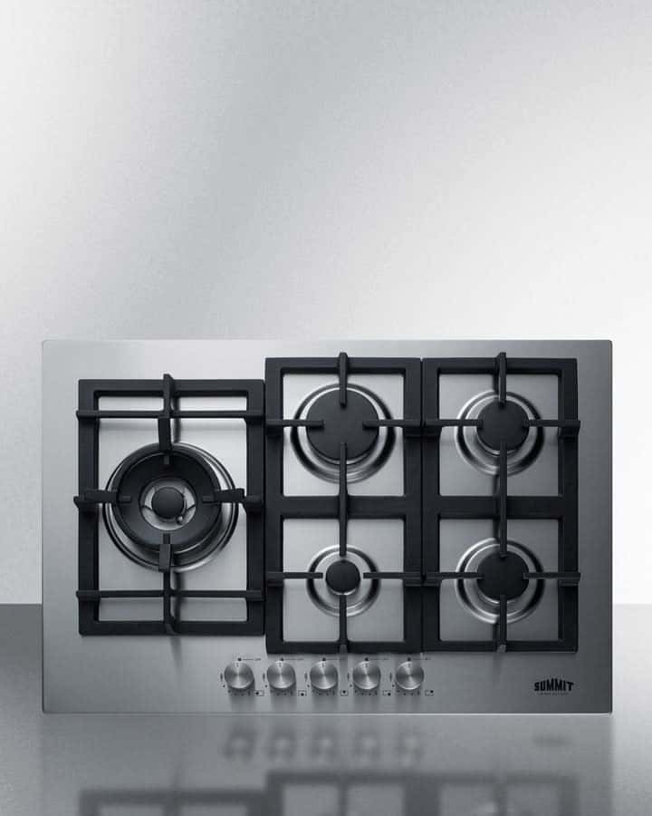 Summit - 30 Wide 5-Burner Propane Gas Cooktop In Stainless Steel - GCJ5SSLP