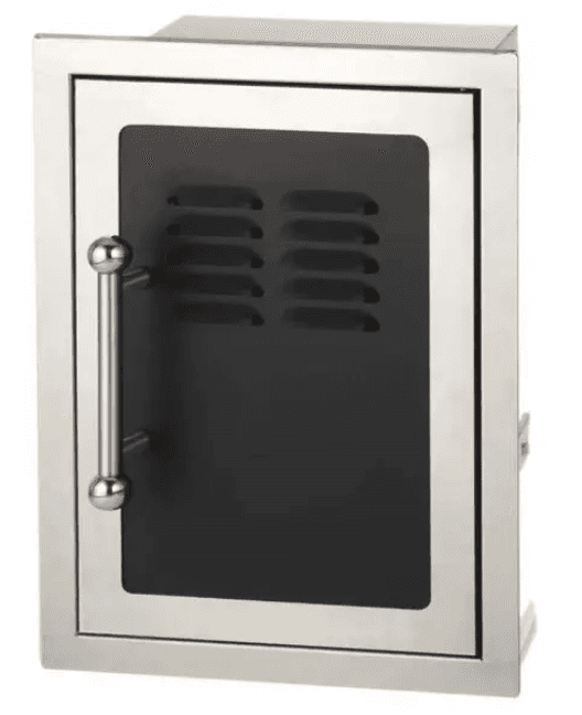 Fire Magic Echelon Black Diamond 14-Inch Right-Hinged Louvered Single Access Door W/ Propane Tank Storage & Soft Close - 53820HSC-TR