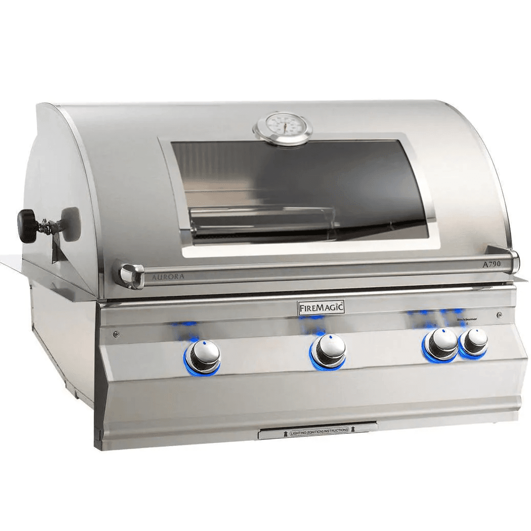 Fire Magic Aurora A790I - 36-Inch 3-Burner Built-In Grill with Magic View Window and Analog Thermometer - Natural Gas - A790I-7LAN-W