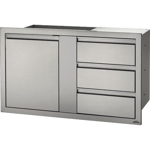 Napoleon 42 X 24 Large Single Door & Triple Drawer And Triple Drawer - BI-4224-1D3DR