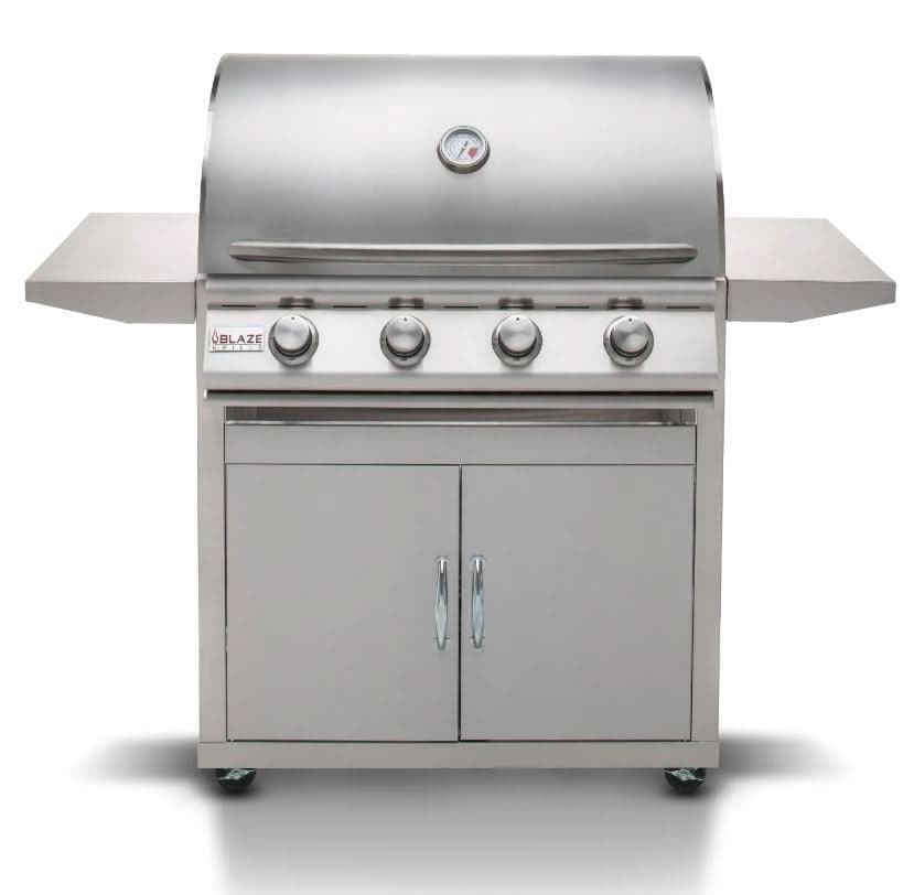 Blaze Prelude LBM - 32-Inch 4-Burner Freestanding Grill - Liquid Propane Gas - BLZ-4LBM-LP + BLZ-4-CART-SC