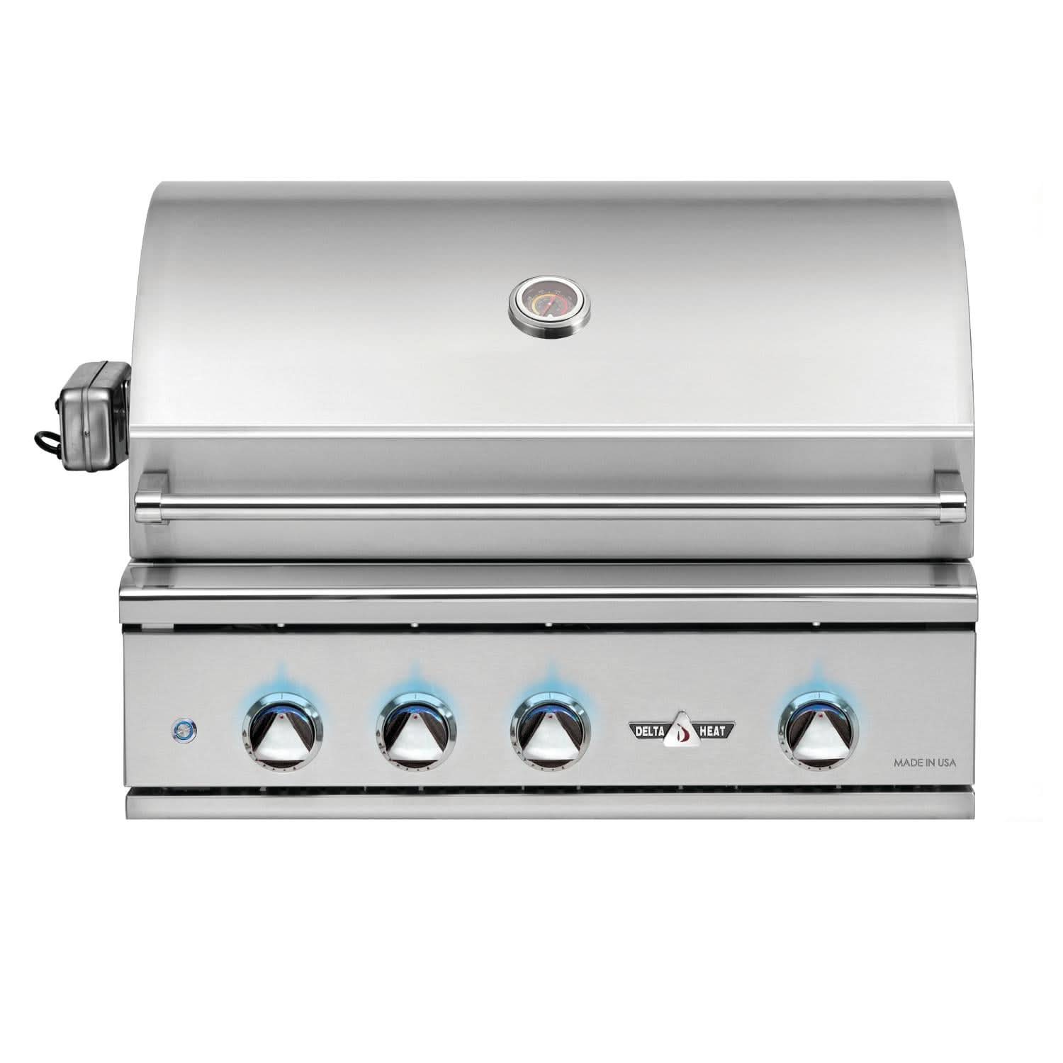 Delta Heat - 32-Inch 3-Burner Built-In Grill with Infrared Rotisserie Burner - Liquid Propane Gas - DHBQ32R-DL