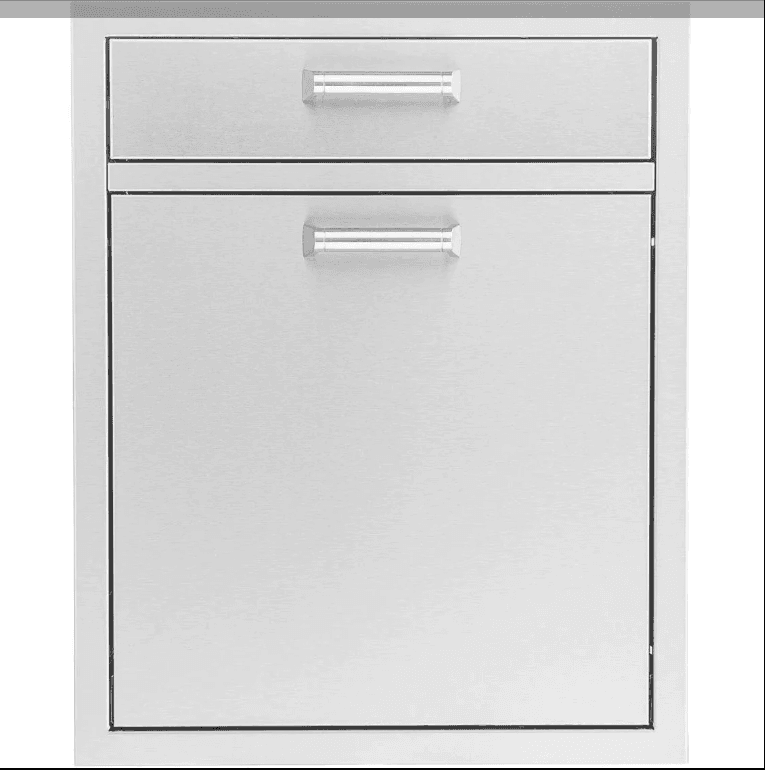 PCM 20-Inch Stainless Steel Single Drawer With Roll-Out Trash & Recycling Bin Combo, Contempo - BBQ-260-TR-DR1 + BBQ-350H-Handle (2)